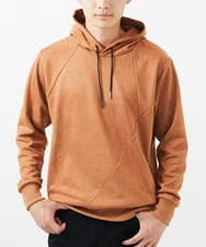 MKKAC11090 MK MICHEL KLEIN HOMME(MKミッシェルクランオム) 【ユニセックスで着られる】プルオーバーパーカー/ポンチスエード ベージュ
