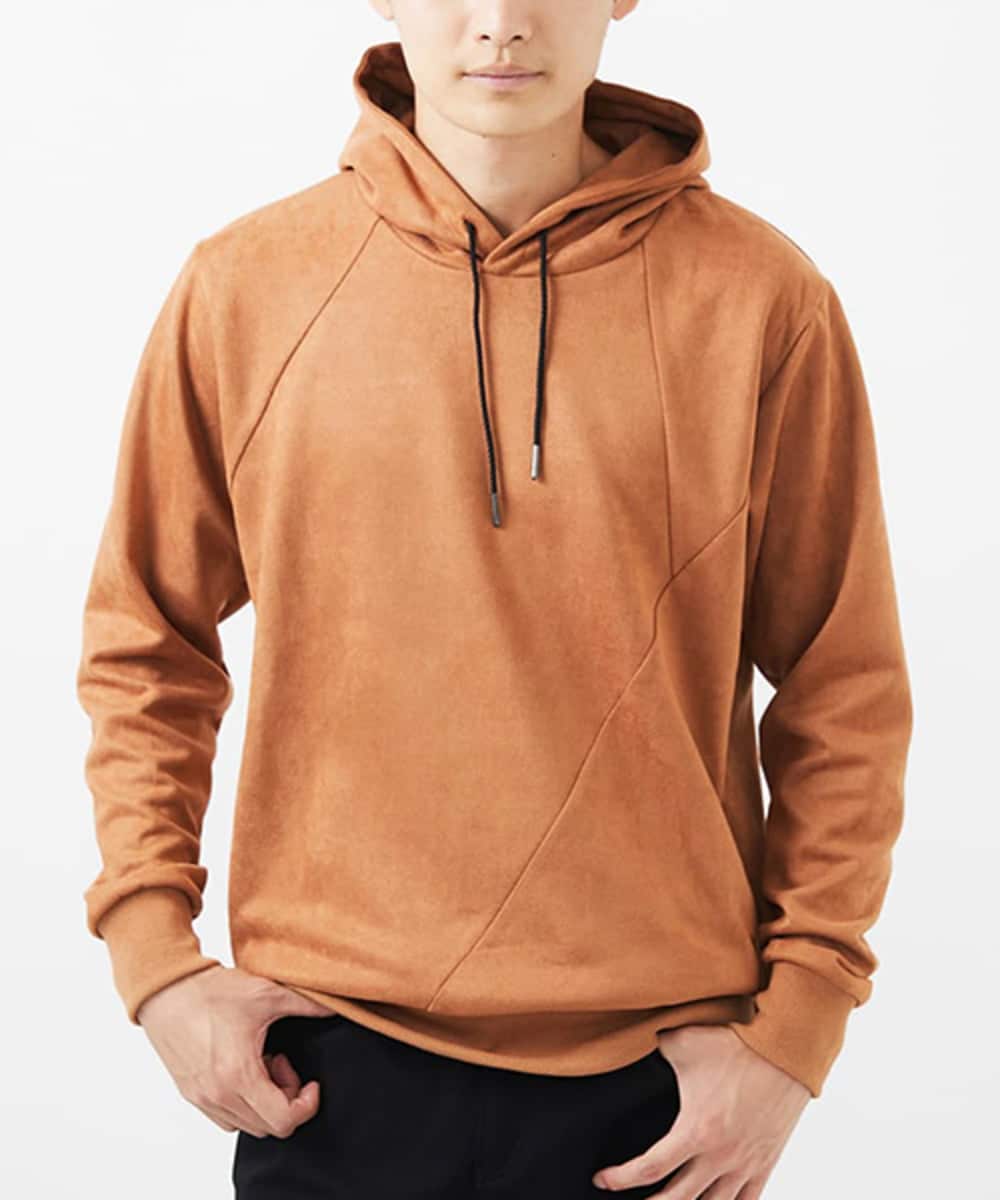 MKKAC11090 MK MICHEL KLEIN HOMME(MKミッシェルクランオム) 【ユニセックスで着られる】プルオーバーパーカー/ポンチスエード ベージュ