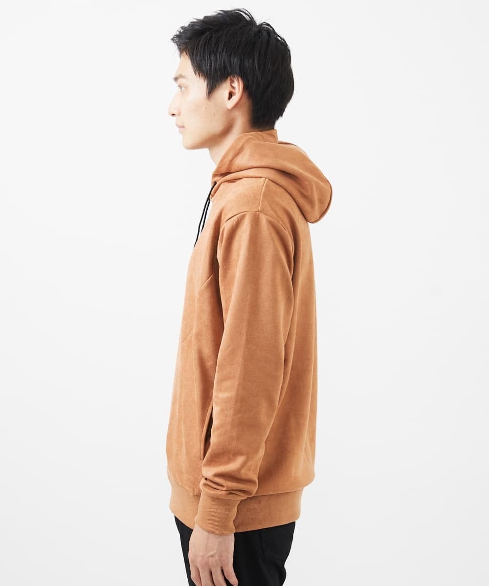 MKKAC11090 MK MICHEL KLEIN HOMME(MKミッシェルクランオム) 【ユニセックスで着られる】プルオーバーパーカー/ポンチスエード ベージュ