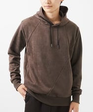 MKKAC11090 MK MICHEL KLEIN HOMME(MKミッシェルクランオム) 【ユニセックスで着られる】プルオーバーパーカー/ポンチスエード ブラウン