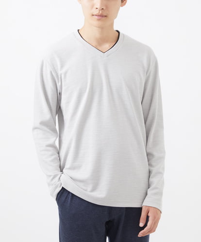 MKKAC21063 MK MICHEL KLEIN HOMME 【WFP】Vネック長袖カットソー / スラブテレコ