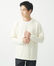 MKKAC25069 MK MICHEL KLEIN HOMME(MKミッシェルクランオム) Vネックカットソー/フクレジャガード アイボリー