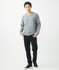 MKKAC25069 MK MICHEL KLEIN HOMME(MKミッシェルクランオム) Vネックカットソー/フクレジャガード グレー