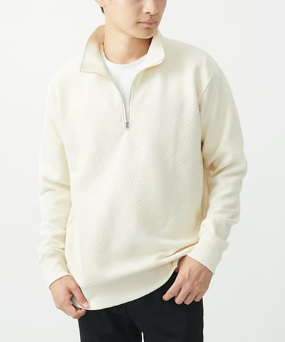 MKKAC26090 MK MICHEL KLEIN HOMME ハーフジッププルオーバー/イントレチャートフクレジャガード