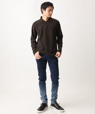 MKKAC27099 MK MICHEL KLEIN HOMME(MKミッシェルクランオム) ショールカラーカットソー / モールケーブル ブラウン