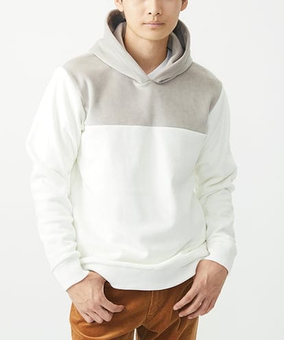 MKKAC29099 MK MICHEL KLEIN HOMME プルオーバーパーカー/マイクロベロア 