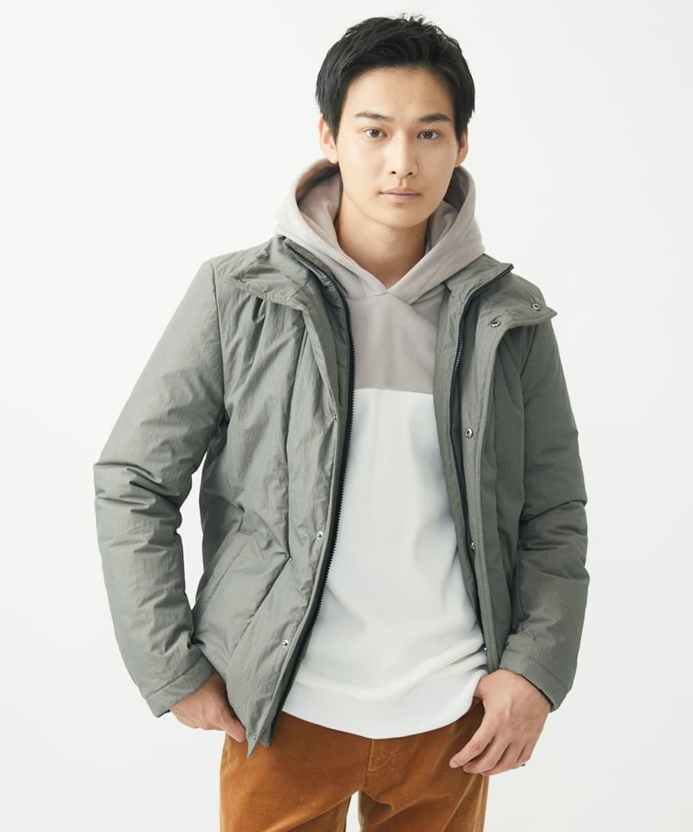 MKKAC29099 MK MICHEL KLEIN HOMME(MKミッシェルクランオム) プルオーバーパーカー/マイクロベロア  ホワイト