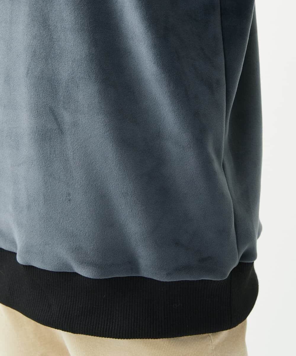MKKAC29099 MK MICHEL KLEIN HOMME(MKミッシェルクランオム) プルオーバーパーカー/マイクロベロア  ダークグレー
