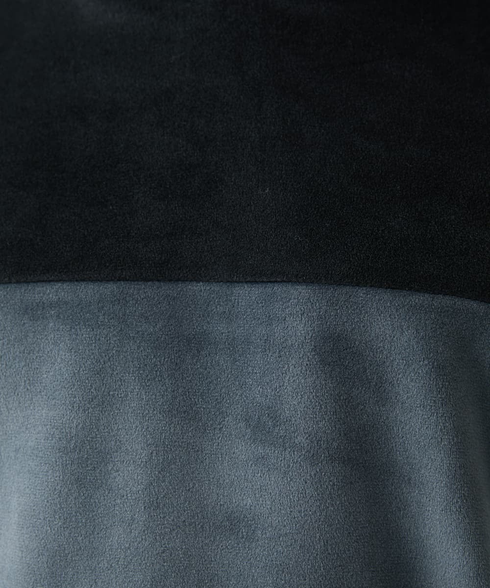 MKKAC29099 MK MICHEL KLEIN HOMME(MKミッシェルクランオム) プルオーバーパーカー/マイクロベロア  ダークグレー