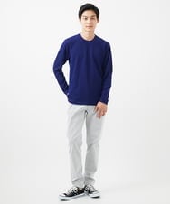 MKKAC30045 MK MICHEL KLEIN HOMME(MKミッシェルクランオム) 【大きいサイズあり】クルーネック長袖カットソー/フクレストライプ パープル