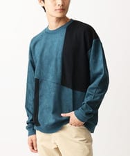 MKKAC82069 MK MICHEL KLEIN HOMME(MKミッシェルクランオム) スエード切り替えスウェット グリーン