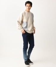 MKKAC82069 MK MICHEL KLEIN HOMME(MKミッシェルクランオム) スエード切り替えスウェット グリーン