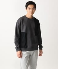MKKAC82069 MK MICHEL KLEIN HOMME(MKミッシェルクランオム) スエード切り替えスウェット グリーン