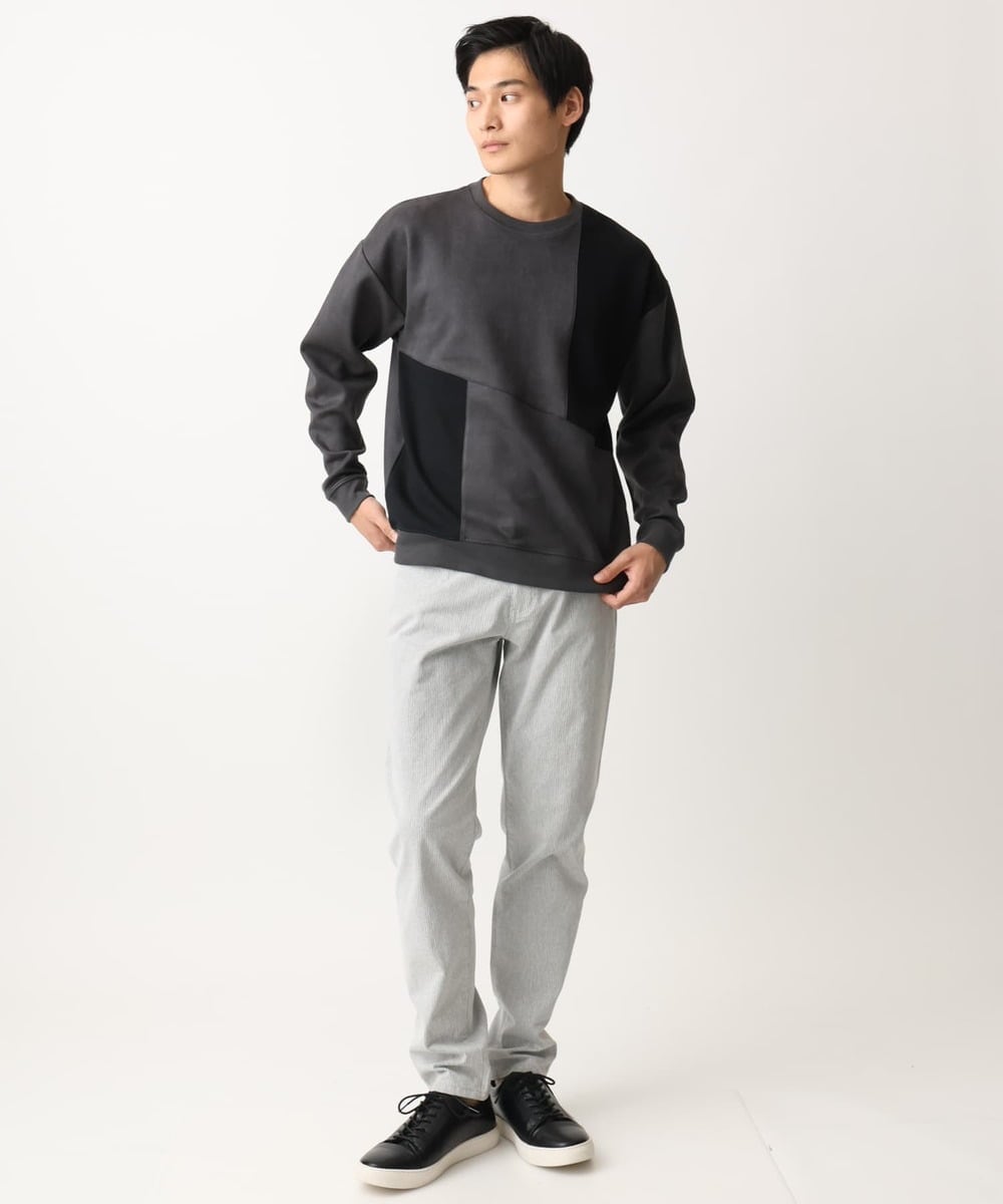 MKKAC82069 MK MICHEL KLEIN HOMME(MKミッシェルクランオム) スエード切り替えスウェット グリーン