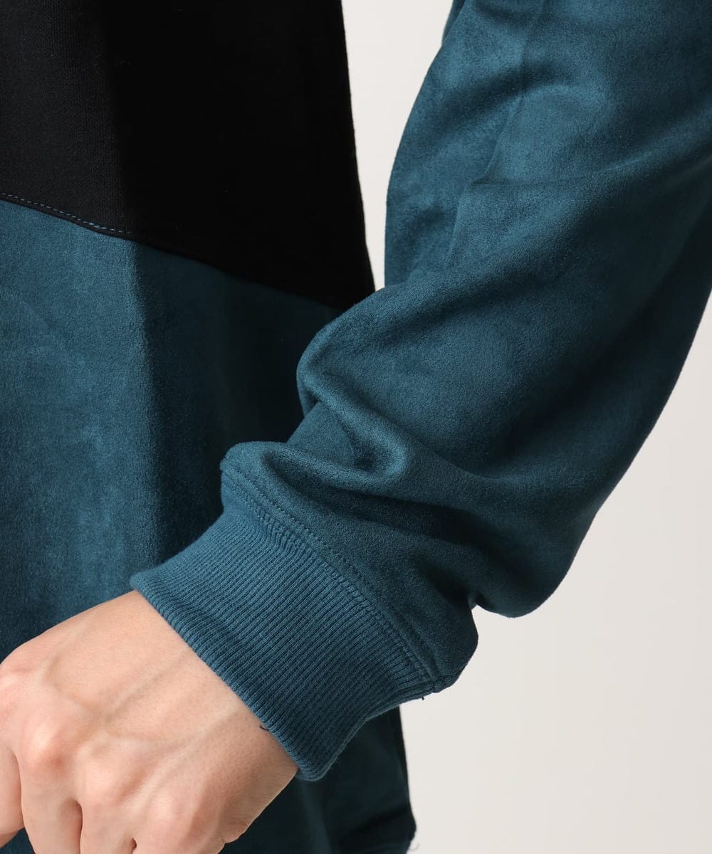MKKAC82069 MK MICHEL KLEIN HOMME(MKミッシェルクランオム) スエード切り替えスウェット グリーン