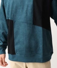 MKKAC82069 MK MICHEL KLEIN HOMME(MKミッシェルクランオム) スエード切り替えスウェット グリーン