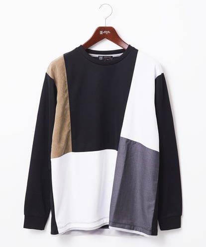 MKKAC84059 MK MICHEL KLEIN HOMME 【限定展開】カットソー/リサイクルポンチ斜め切り替え