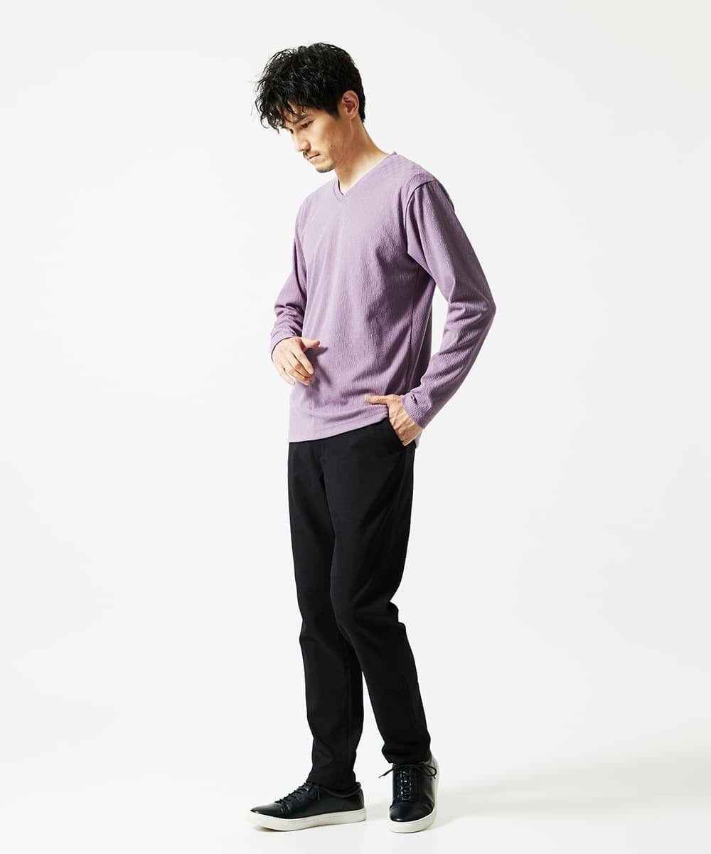 MKKAD51059 MK MICHEL KLEIN HOMME(MKミッシェルクランオム) デザインカットソー パープル