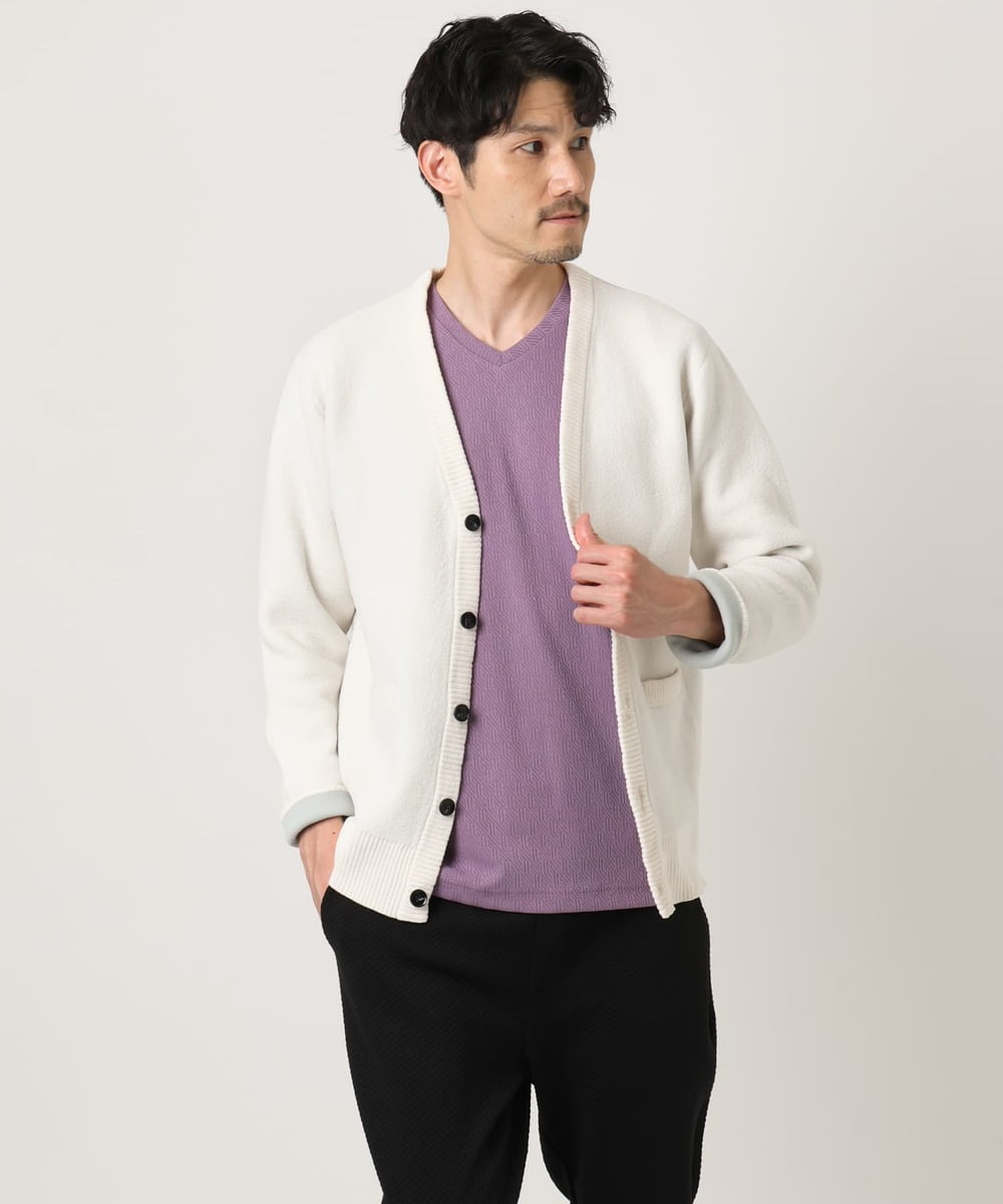 MKKAD51059 MK MICHEL KLEIN HOMME(MKミッシェルクランオム) デザインカットソー パープル