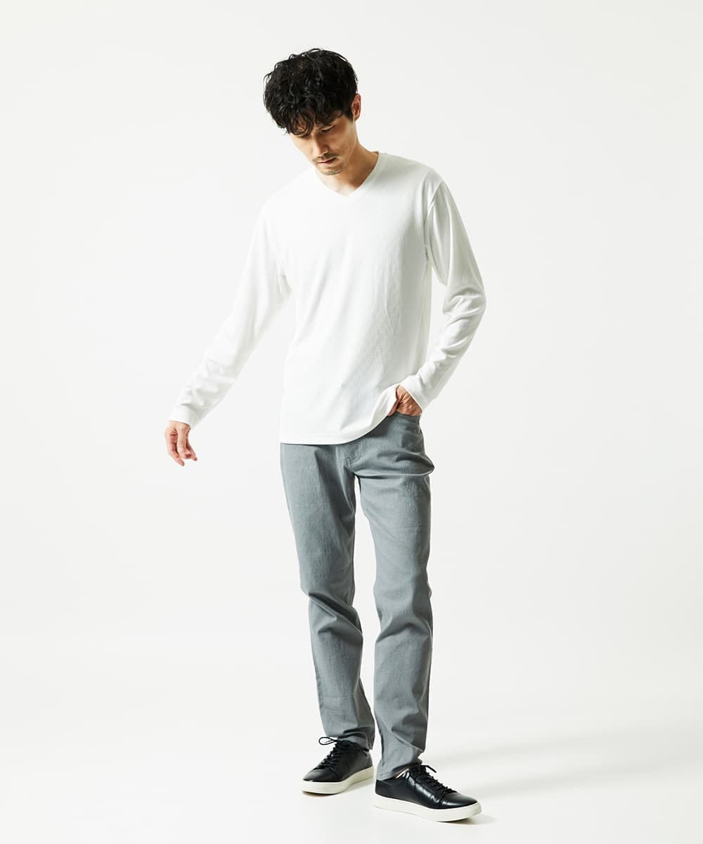MKKAD51059 MK MICHEL KLEIN HOMME(MKミッシェルクランオム) デザインカットソー ホワイト