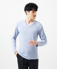 MKKAD67079 MK MICHEL KLEIN HOMME(MKミッシェルクランオム) ソフトモザイクデザインカットソー ライトブルー