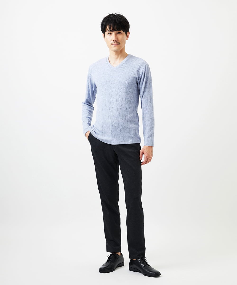 MKKAD67079 MK MICHEL KLEIN HOMME(MKミッシェルクランオム) ソフトモザイクデザインカットソー ライトブルー