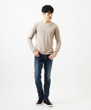 MKKAD67079 MK MICHEL KLEIN HOMME(MKミッシェルクランオム) ソフトモザイクデザインカットソー ベージュ