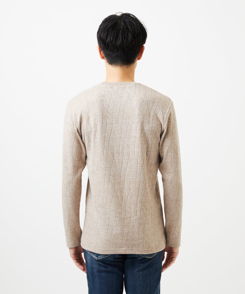 MKKAD67079 MK MICHEL KLEIN HOMME(MKミッシェルクランオム) ソフトモザイクデザインカットソー ベージュ