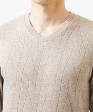 MKKAD67079 MK MICHEL KLEIN HOMME(MKミッシェルクランオム) ソフトモザイクデザインカットソー ベージュ