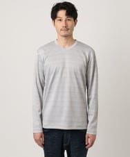 MKKAF04069 MK MICHEL KLEIN HOMME(MKミッシェルクランオム) ZIGZAGジャガードカットソー ライトグレー