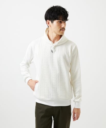 MKKAF11090 MK MICHEL KLEIN HOMME ケーブルニットコンビパーカー