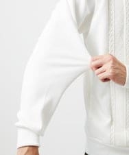 MKKAF11090 MK MICHEL KLEIN HOMME(MKミッシェルクランオム) ケーブルニットコンビパーカー ホワイト