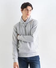 MKKAF11090 MK MICHEL KLEIN HOMME(MKミッシェルクランオム) ケーブルニットコンビパーカー ライトグレー