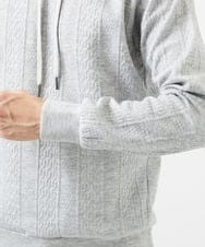 MKKAF11090 MK MICHEL KLEIN HOMME(MKミッシェルクランオム) ケーブルニットコンビパーカー ライトグレー