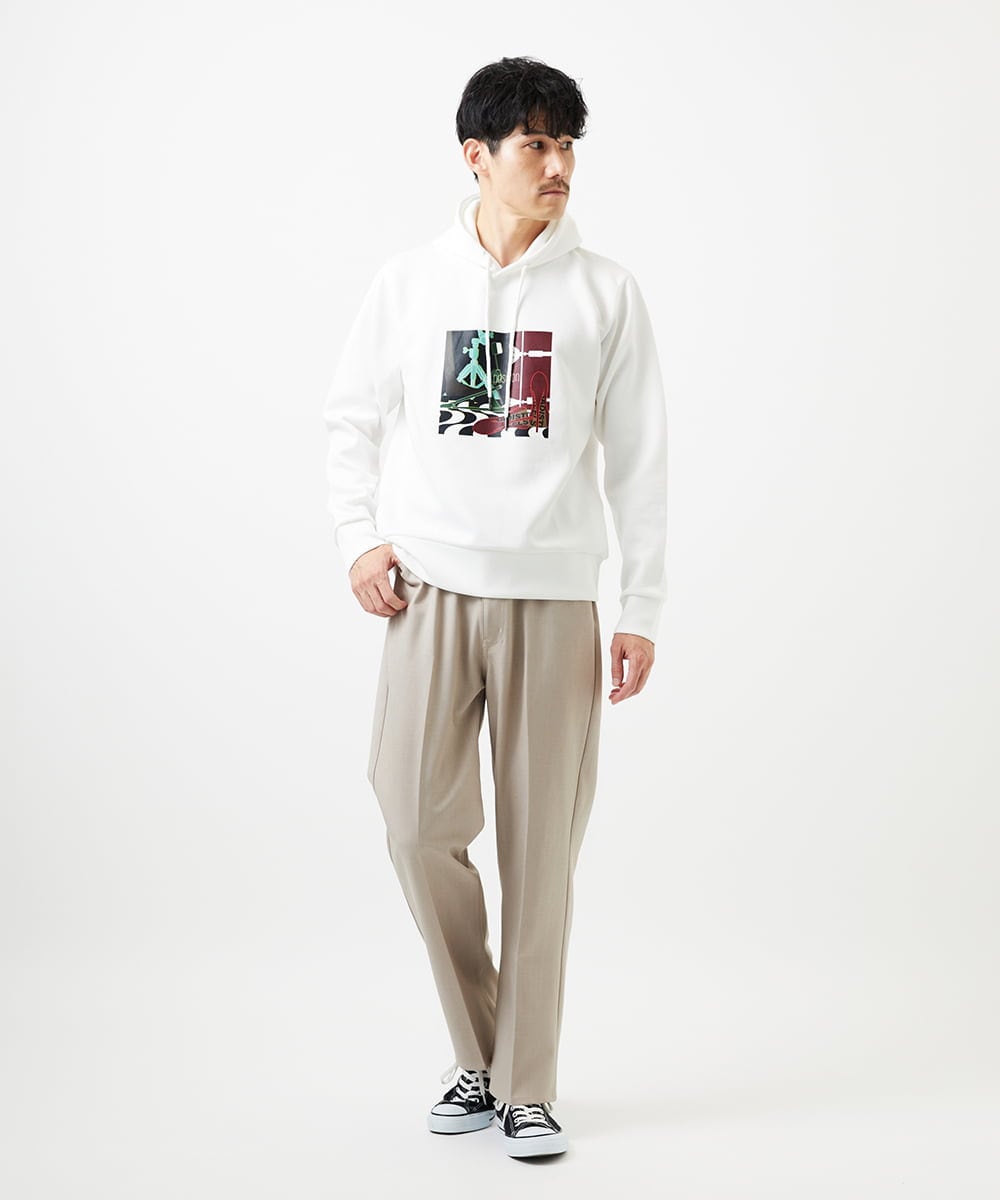 MKKAF30090 MK MICHEL KLEIN HOMME(MKミッシェルクランオム) 【YASDAQコラボ】SETPOSITION パーカー ホワイト