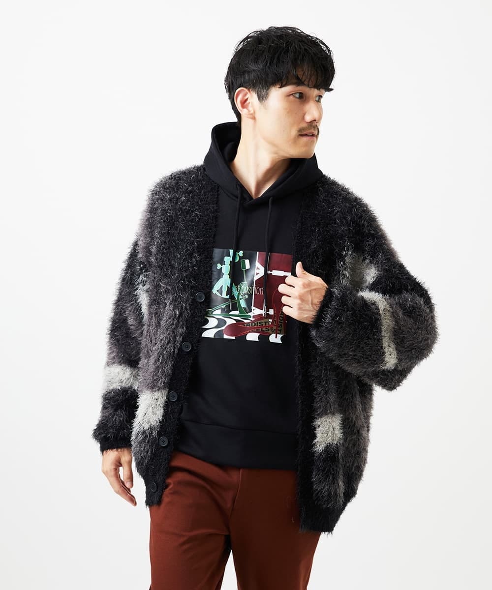 MKKAF30090 MK MICHEL KLEIN HOMME(MKミッシェルクランオム) 【YASDAQコラボ】SETPOSITION パーカー ブラック