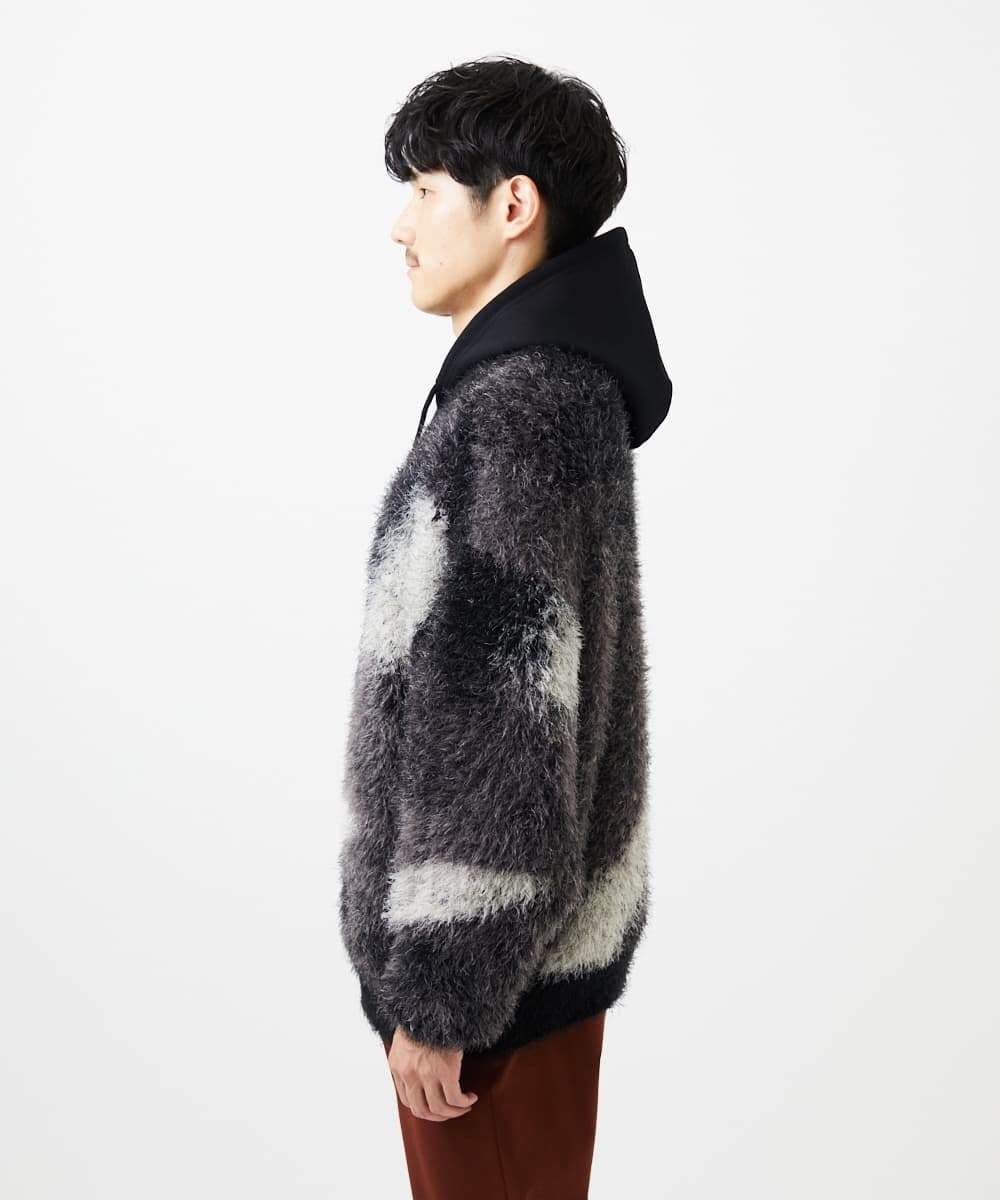 MKKAF30090 MK MICHEL KLEIN HOMME(MKミッシェルクランオム) 【YASDAQコラボ】SETPOSITION パーカー ブラック