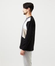 MKKAF89059 MK MICHEL KLEIN HOMME(MKミッシェルクランオム) ブロック切り替え長袖カットソー ブラック