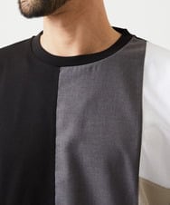 MKKAF89059 MK MICHEL KLEIN HOMME(MKミッシェルクランオム) ブロック切り替え長袖カットソー ブラック
