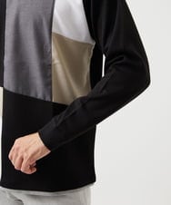 MKKAF89059 MK MICHEL KLEIN HOMME(MKミッシェルクランオム) ブロック切り替え長袖カットソー ブラック