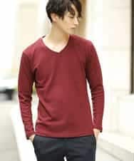 MKKAJ57055 MK MICHEL KLEIN HOMME(MKミッシェルクランオム) カットソー／へリンボンリンクス パープル