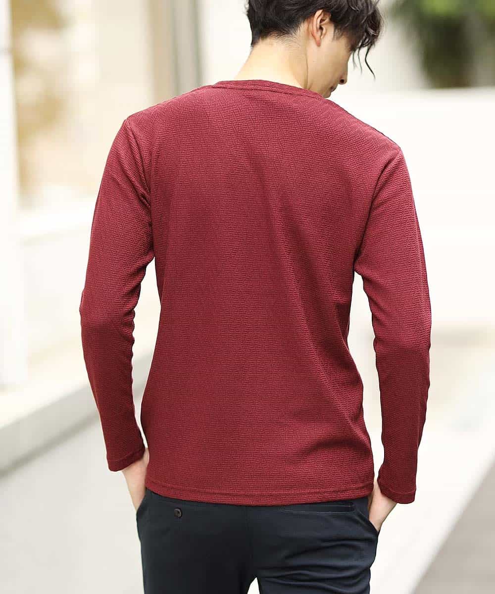 MKKAJ57055 MK MICHEL KLEIN HOMME(MKミッシェルクランオム) カットソー／へリンボンリンクス パープル