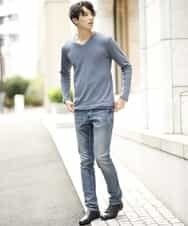 MKKAJ57055 MK MICHEL KLEIN HOMME(MKミッシェルクランオム) カットソー／へリンボンリンクス ダークグレー