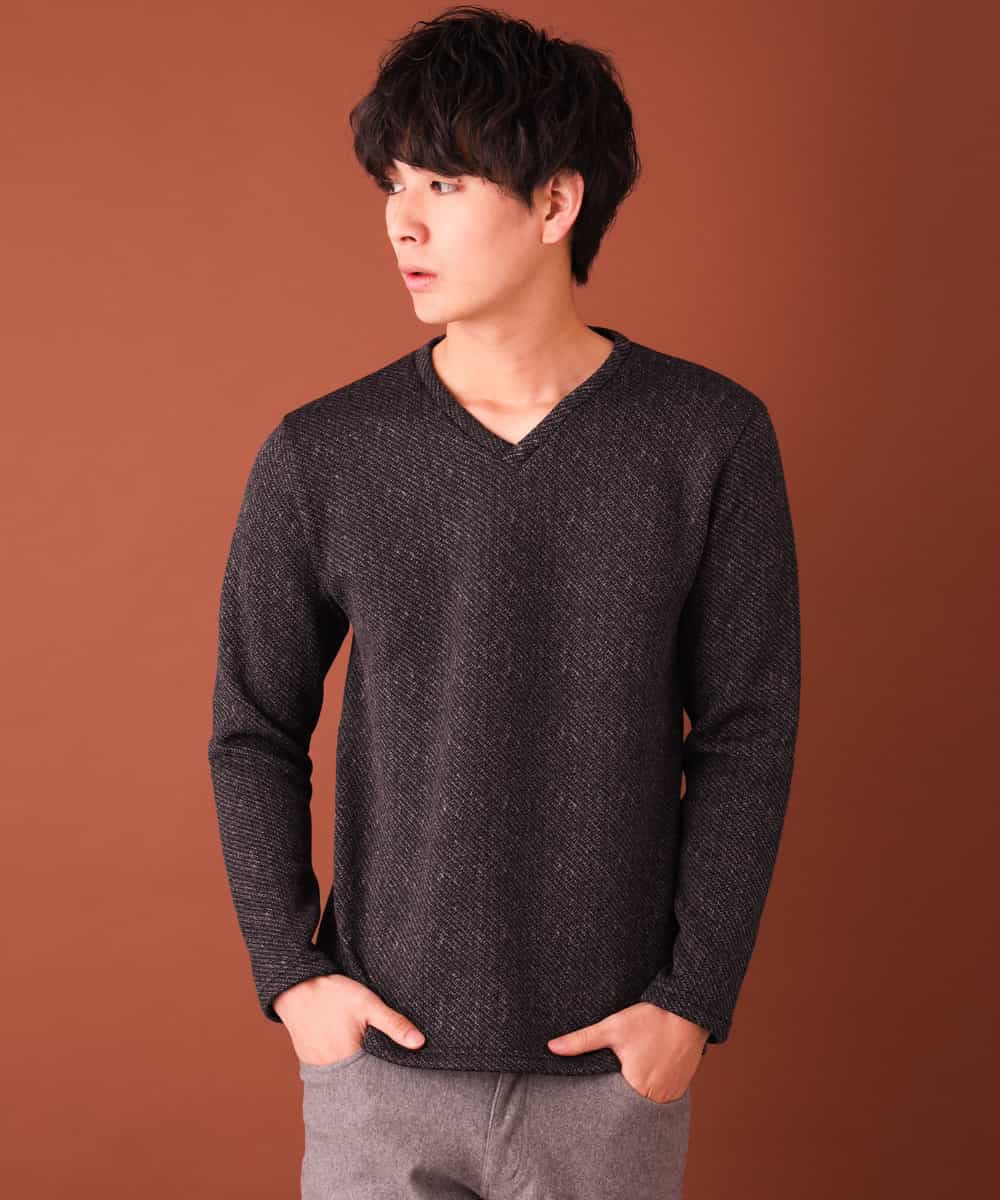 MKKAL03065 MK MICHEL KLEIN HOMME(MKミッシェルクランオム) カットソー／フリースバイヤスキモウ ブラック