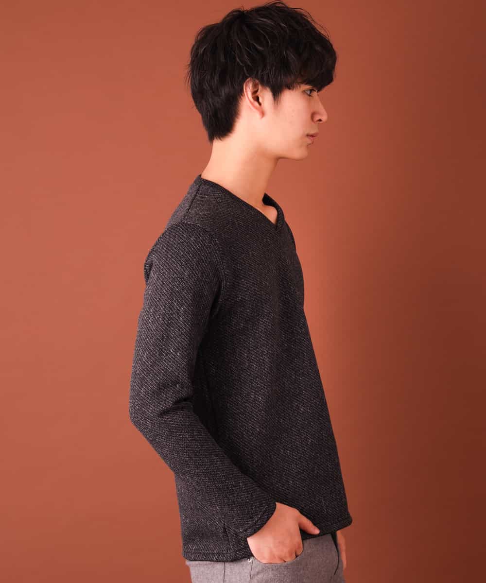 MKKAL03065 MK MICHEL KLEIN HOMME(MKミッシェルクランオム) カットソー／フリースバイヤスキモウ ブラック