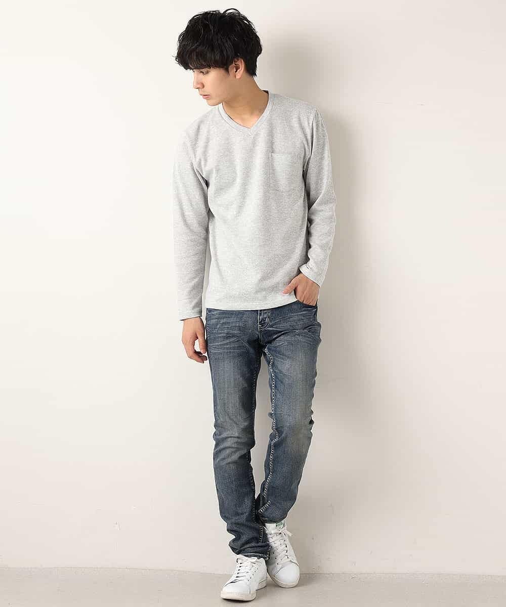 MKKAL10045 MK MICHEL KLEIN HOMME(MKミッシェルクランオム) カットソー／メランジカノコキモウ グレー