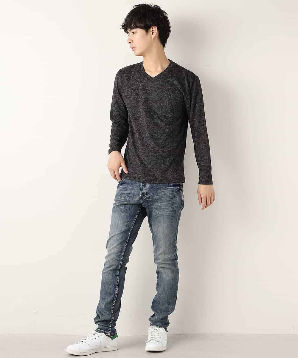 MKKAL10045 MK MICHEL KLEIN HOMME(MKミッシェルクランオム) カットソー／メランジカノコキモウ ダークグレー