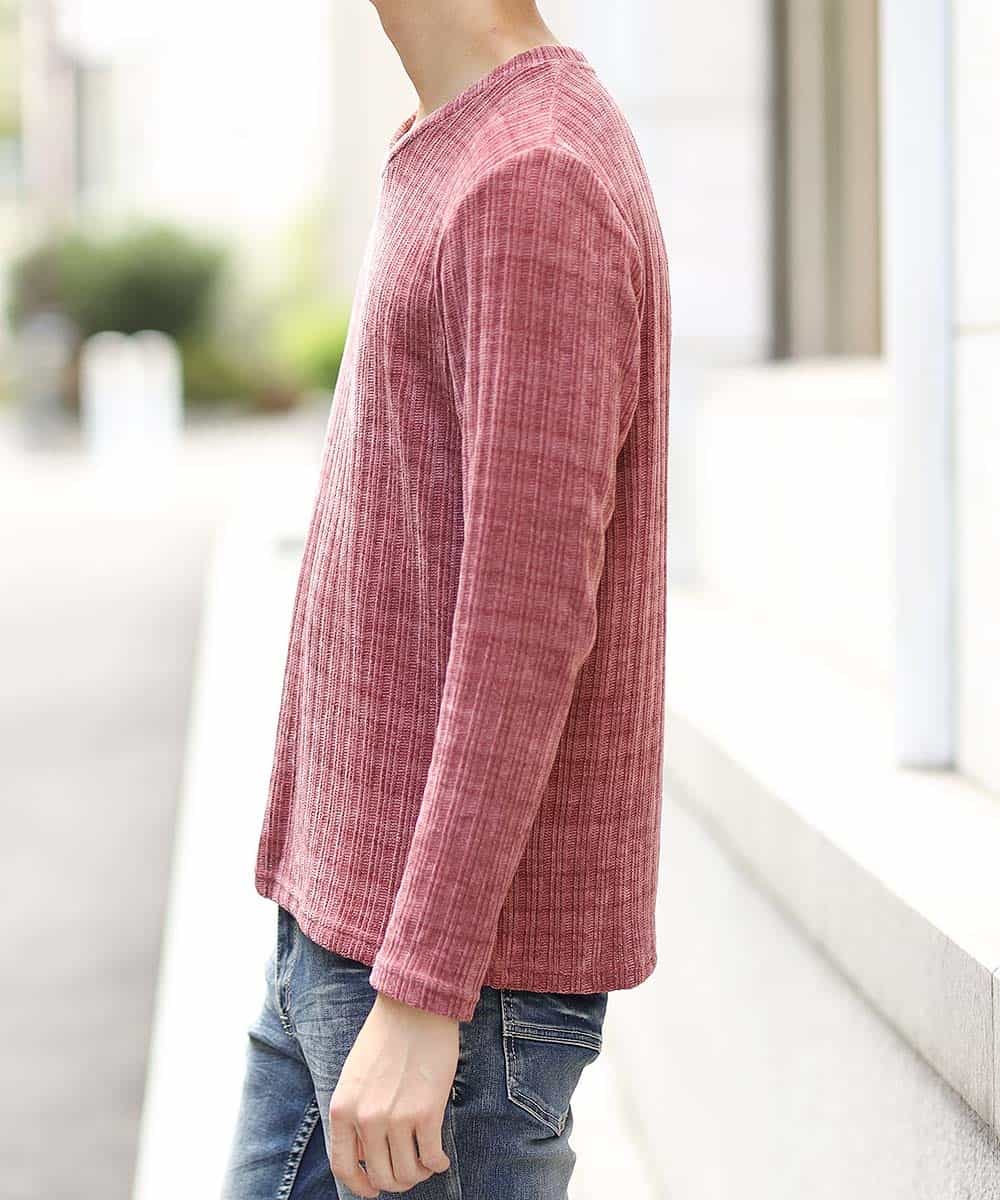 MKKAL65065 MK MICHEL KLEIN HOMME(MKミッシェルクランオム) カットソー／ハリヌキベロア パープル
