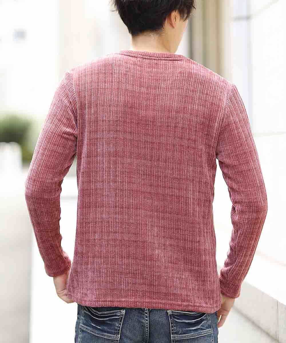 MKKAL65065 MK MICHEL KLEIN HOMME(MKミッシェルクランオム) カットソー／ハリヌキベロア パープル