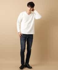 MKKAM65069 MK MICHEL KLEIN HOMME(MKミッシェルクランオム) カットソー／ランダムフクレへリンボン ホワイト(90)